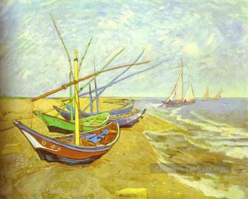 Paysage du quai œuvres - Bateaux de pêche sur la plage postimpressionnisme Vincent van Gogh